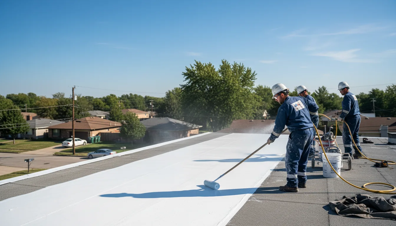 Commercial roof coating in Farmersville, TX near me